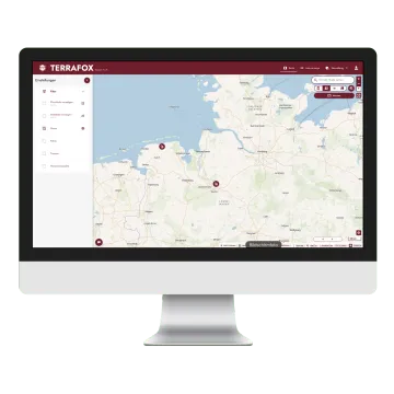 Terrafox Web-Portal im Browser auf dem Desktop